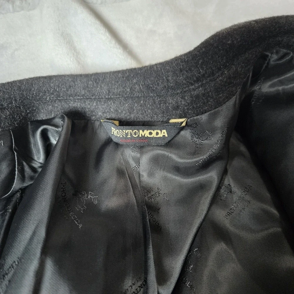 Pronto Moda Lambs Wool Cashmere‎ Blend Sports Coat Charcoal 48L Measurement Pics